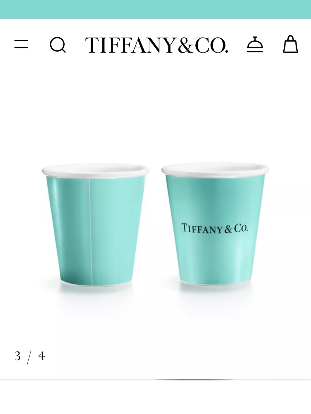 Tiffany & Co. Tiffany Blue Paper Cup Ceramic Coffee Cups Set Of 2 - Picture 2 of 3